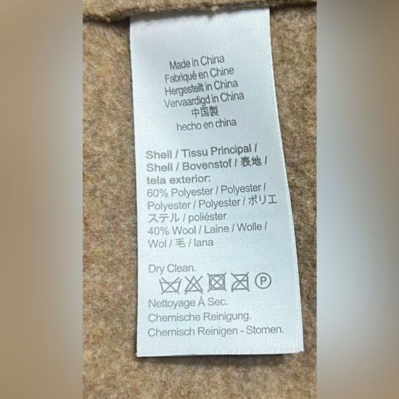 J .Crew Italian Boiled Wool Camel Topcoat Women’s Size 14 Beige Coat - Picture 5 of 5